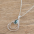 Jade pendant necklace, 'Double Drop in Dark Green' - Green Jade and Sterling Silver Teardrop Pendant Necklace (image 2b) thumbail