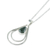 Jade pendant necklace, 'Double Drop in Dark Green' - Green Jade and Sterling Silver Teardrop Pendant Necklace (image 2d) thumbail