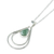 Jade pendant necklace, 'Double Drop in Light Green' - Green Jade and Sterling Silver Teardrop Pendant Necklace (image 2d) thumbail