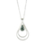 Jade pendant necklace, 'Simple Drop in Dark Green' - Green Jade and Sterling Silver Teardrop Pendant Necklace thumbail