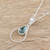 Jade pendant necklace, 'Simple Drop in Dark Green' - Green Jade and Sterling Silver Teardrop Pendant Necklace (image 2b) thumbail