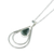 Jade pendant necklace, 'Simple Drop in Dark Green' - Green Jade and Sterling Silver Teardrop Pendant Necklace (image 2d) thumbail