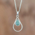 Jade pendant necklace, 'Simple Drop in Light Green' - Green Jade and Sterling Silver Teardrop Pendant Necklace (image 2) thumbail