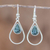 Jade dangle earrings, 'Simple Drop in Dark Green' - Green Jade and Sterling Silver Teardrop Dangle Earrings (image 2) thumbail