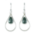 Jade dangle earrings, 'Simple Drop in Dark Green' - Green Jade and Sterling Silver Teardrop Dangle Earrings thumbail