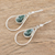 Jade dangle earrings, 'Simple Drop in Dark Green' - Green Jade and Sterling Silver Teardrop Dangle Earrings (image 2b) thumbail