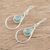 Jade dangle earrings, 'Simple Drop in Light Green' - Green Jade and Sterling Silver Teardrop Dangle Earrings (image 2b) thumbail