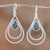 Jade dangle earrings, 'Double Drop in Dark Green' - Green Jade and Sterling Silver Teardrop Dangle Earrings (image 2) thumbail