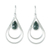 Jade dangle earrings, 'Double Drop in Dark Green' - Green Jade and Sterling Silver Teardrop Dangle Earrings thumbail
