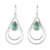Jade dangle earrings, 'Double Drop in Light Green' - Green Jade and Sterling Silver Teardrop Pendant Necklace thumbail