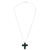 Jade cross pendant necklace, 'Zacapa Faith in Dark Green' - Dark Green Jade Cross Pendant Necklace thumbail
