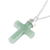 Jade cross pendant necklace, 'Zacapa Faith in Light Green' - Light Green Cross Pendant Necklace (image 2d) thumbail