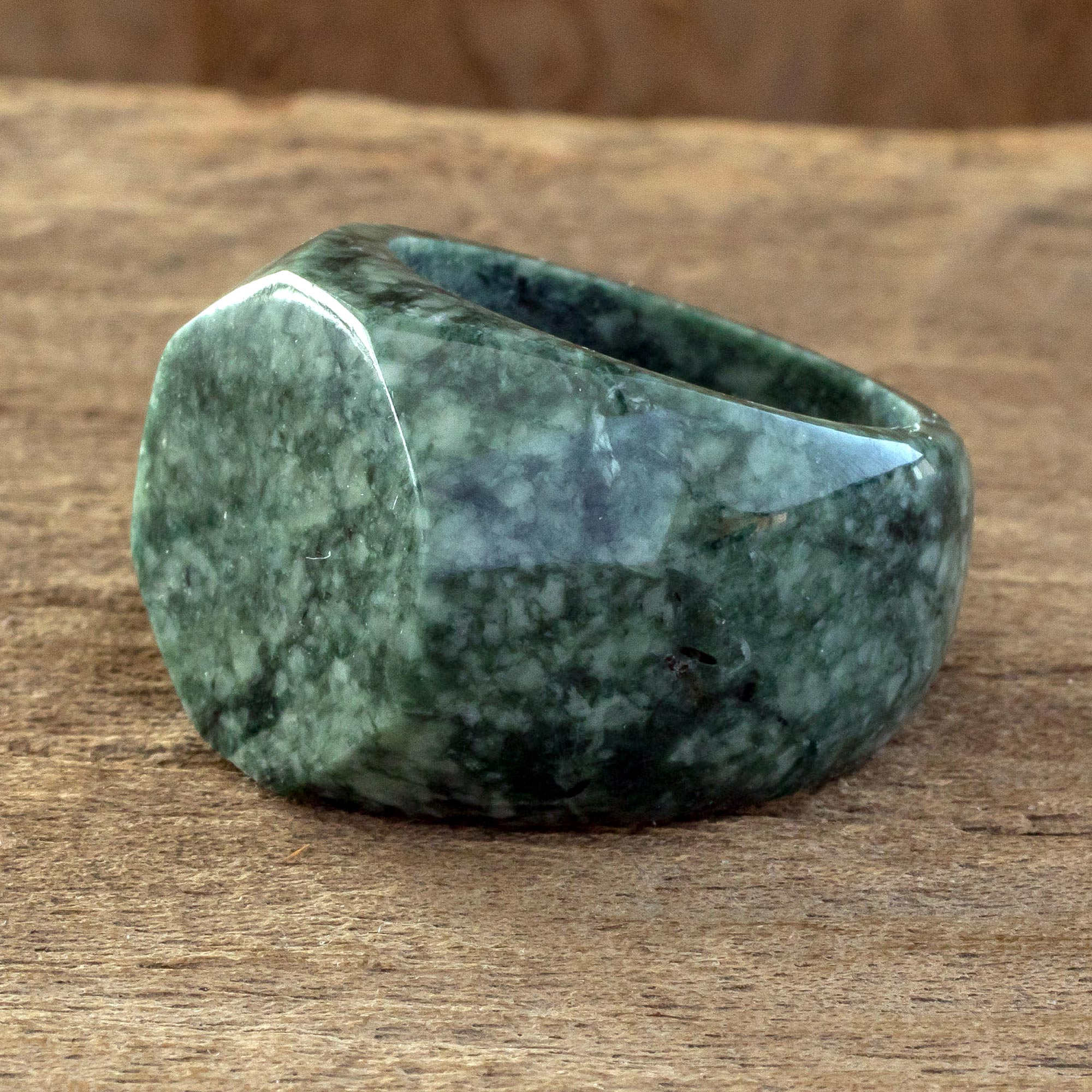 Signet Style Green Guatemalan Jade Ring - Indomitable | NOVICA