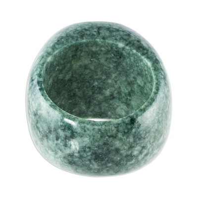 Jadering, „Signet“ – handgeschnitzter Ring aus natürlicher Jade