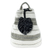 Cotton shoulder bag, 'Flowing River in Black' (12 inch) - All-Cotton Black and Off-White Shoulder Bag (12 Inch) thumbail