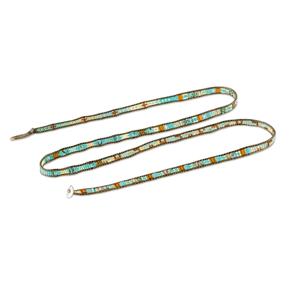 Wickelarmband mit Perlen - Handgefertigtes Wickelarmband aus Glasperlen