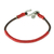 Armband aus Leder und Makramee - Unisex-Armband aus Leder und roter Kordel
