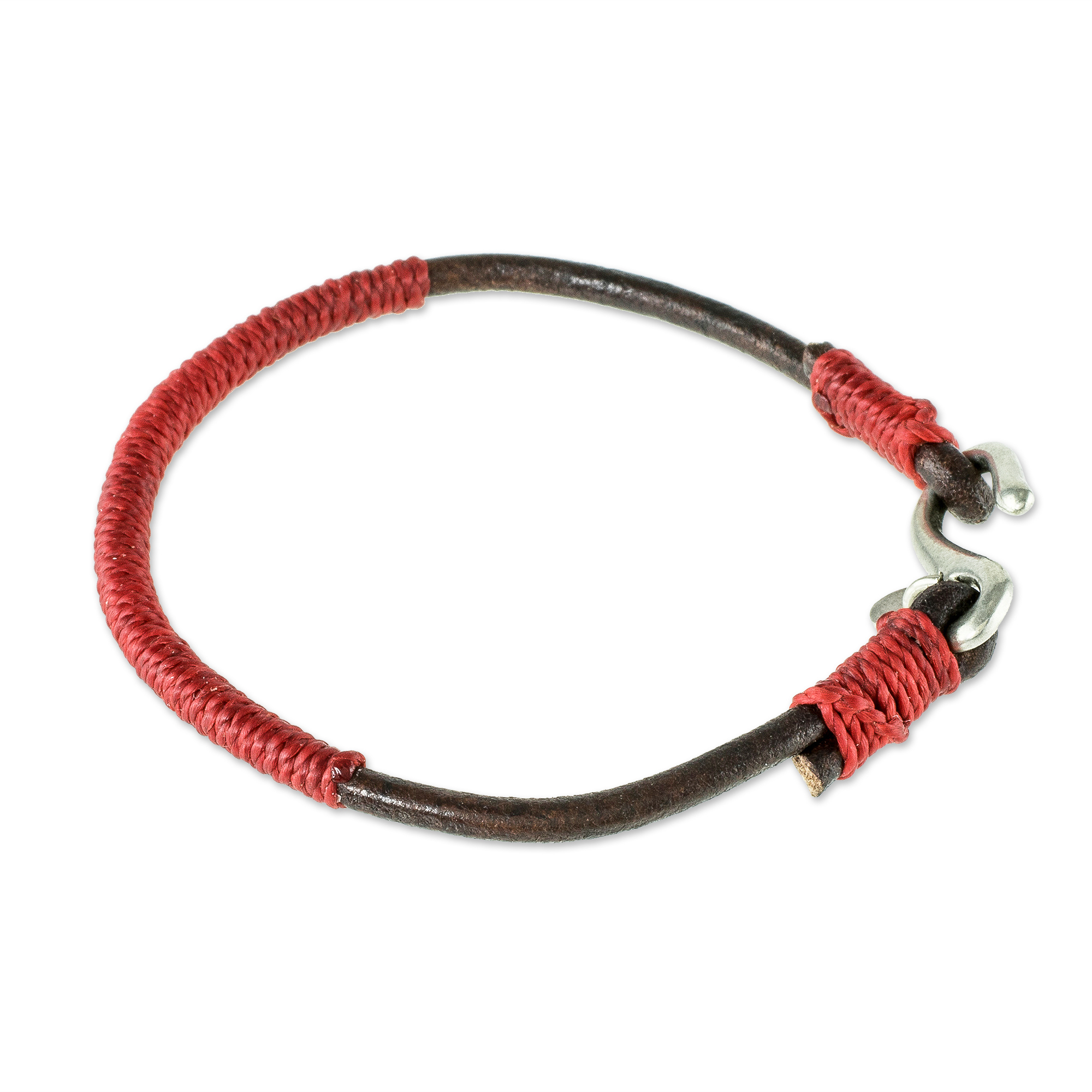 UNICEF Market | Leather and Red Cord Unisex Bracelet - Destination