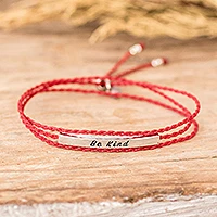 Pulsera de envoltura trenzada, 'Kindness Matters' - Pulsera de envoltura de tema de bondad unisex ajustable