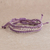 Beaded macrame bracelets, 'Lavender Lovelies' (set of 3) - Lavender Macrame Bracelets with Silver Beads (Set of 3) thumbail