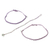 Beaded macrame bracelets, 'Lavender Lovelies' (set of 3) - Lavender Macrame Bracelets with Silver Beads (Set of 3) (image 2d) thumbail