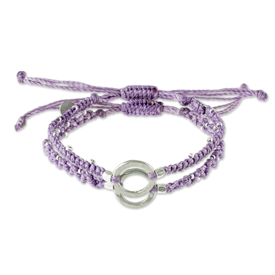 Adjustable Lavender Macrame Bracelets (Pair)