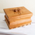 Wood decorative box, 'Floral Elegance' - Guatemalan Lined Cedar Wood Decorative Box (image 2) thumbail