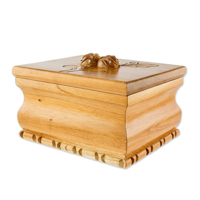 Caja decorativa de madera - Caja decorativa de madera de cedro guatemalteca forrada