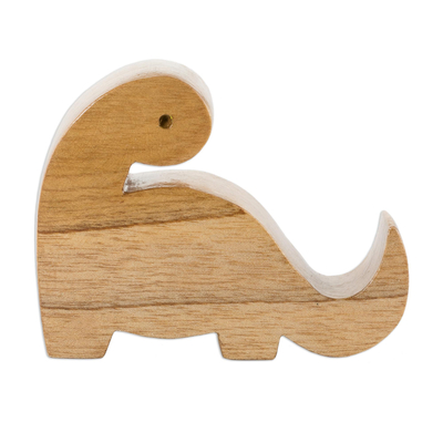 UNICEF Market | Cedar Wood Cell Phone Holder - Dino in Natural