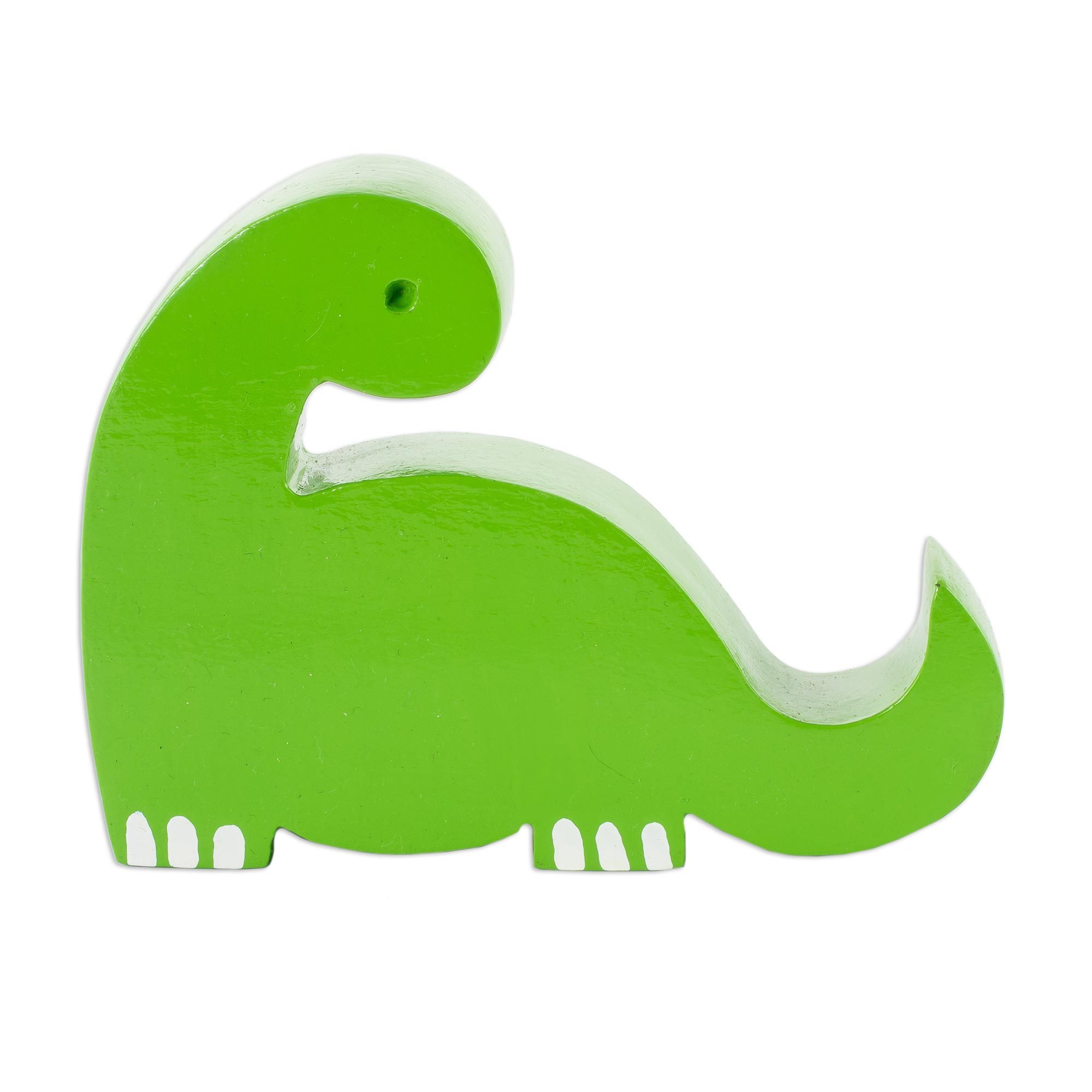 Artisan Crafted Green Cell Phone Holder Dino in Lime NOVICA