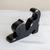 Wood phone stand, 'Black Cat' - Cat-Shaped Phone Stand in Black (image 2) thumbail