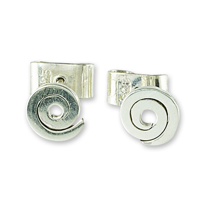 Spiral Sterling Silver Stud Earrings
