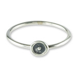 Sterling silver band ring, 'Modern Forms' - Modern Sterling Silver Circle Motif Ring