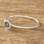 Sterling silver band ring, 'Modern Forms' - Modern Sterling Silver Circle Motif Ring