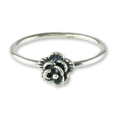 Small Flower Ring in Sterling Silver