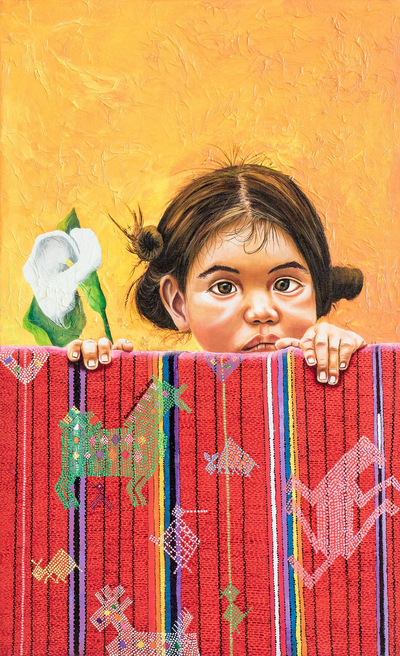 Realist Portrait Painting of Guatemalan Girl