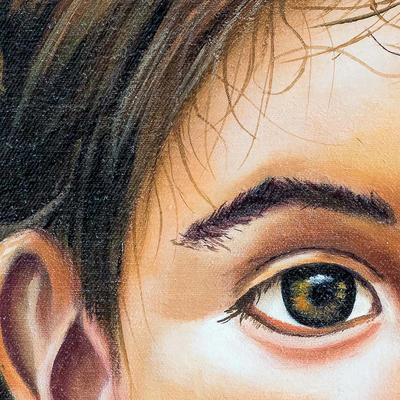'The Girl is Beautiful' - Realist Portrait Painting of Guatemalan Girl