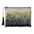 Beaded clutch handbag, 'Glittering Luxe' - Petite Gold and Silver Hand Beaded Clutch Evening Bag (image 2a) thumbail