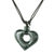 Jade pendant necklace, 'Amor' - Guatemalan Natural Dark Green Jade Heart Pendant Necklace thumbail