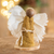 Natural fiber statuette, 'Meadow Angel' - Central American Natural Fiber Angel Statuette thumbail