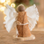 Natural fiber angel statuette, 'Nativity Messenger' - Natural Fiber Minimalist Angel Statuette From El Salvador thumbail