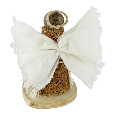 Estatuilla de ángel de fibras naturales - Estatuilla de ángel minimalista de fibra natural de el salvador