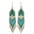 Beaded waterfall earrings, 'Santiago Kites' - Long Beaded Waterfall Earrings