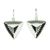 Beaded dangle earrings, 'Triangulation in Black' - Monochrome Beaded Dangle Earrings