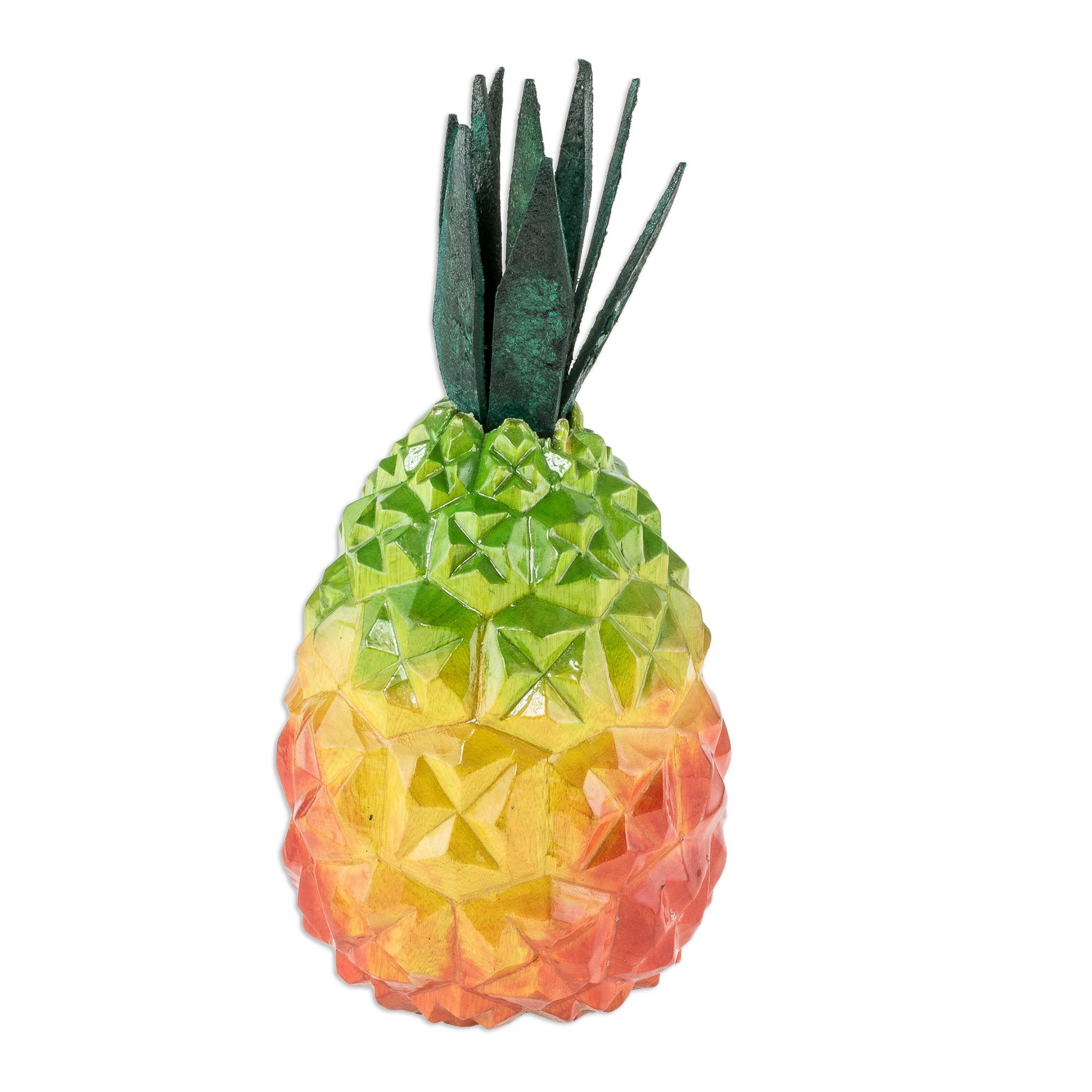 Guatemalan Cypress Wood Pineapple Sculpture Piña NOVICA