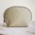 Leather cosmetics case, 'Luxe Life in Pale Beige' - Pale Beige Silk Lined Cosmetics Case thumbail