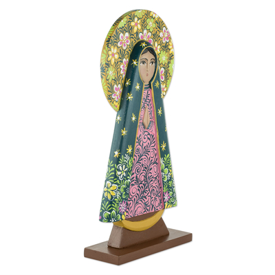 Escultura de madera - Escultura de la Virgen de Guadalupe nicaragüense tallada a mano