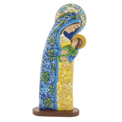 Holzskulptur, 'Ewige Liebe' - Jungfrau Maria und Jesus Holzskulptur