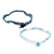 Beaded pendant friendship bracelets, 'Two Hearts in Sky' (pair) - Sky Blue Beaded Pendant Friendship Bracelets (Pair)