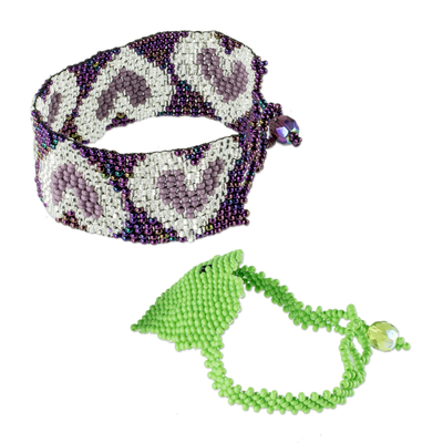Perlenarmband-Freundschaftsarmbänder, (Paar) - Guatemaltekische handgefertigte Perlen-Freundschaftsarmbänder (Paar)